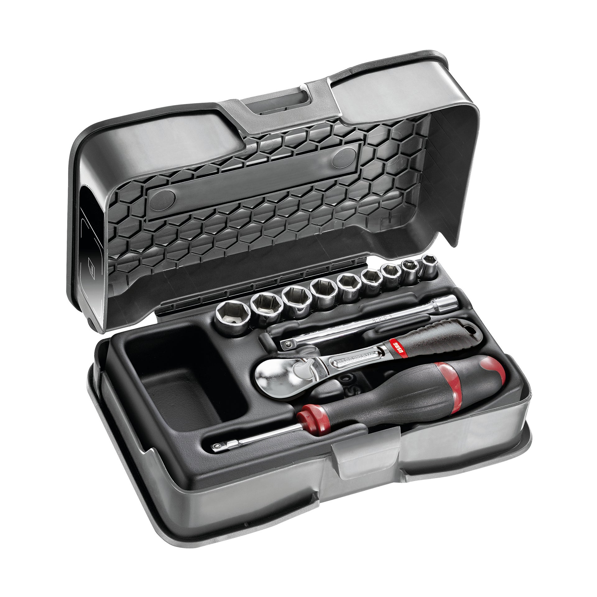 605 1/4 EB - Assortment in ABS case with hexagonal sockets (12 pcs) - Usag - U06050102 605 1/4 EB - Assortment in ABS case with hexagonal sockets (12 pcs) - Usag - U06050102